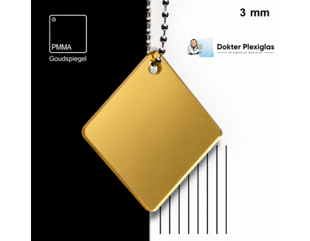 Acrylaat XT Spiegel Goud : 3mm